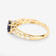 Bague de fiançailles en or jaune 10K avec saphir bleu de 1,13 carat et diamants
