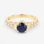 Bague de fiançailles en or jaune 10K avec saphir bleu de 1,13 carat et diamants