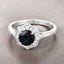 Bague de fiançailles en saphir bleu et diamant de 1,34 carat en or blanc 10K