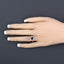 Bague de fiançailles en saphir bleu et diamant de 1,34 carat en or blanc 10K