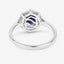 Bague de fiançailles en saphir bleu et diamant de 1,34 carat en or blanc 10K