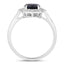 Bague de fiançailles en saphir bleu et diamant de 1,34 carat en or blanc 10K