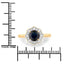 Anillo Halo de Zafiro Azul y Diamantes de 1.34 Quilates en Oro Amarillo de 10K