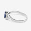 Bague de fiançailles en or blanc 10K avec saphir bleu et diamants de 0,98 carat