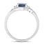 Bague de fiançailles en or blanc 10K avec saphir bleu et diamants de 0,98 carat