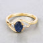Bague en or jaune 10K avec saphir bleu et diamants de 0,98 carat
