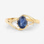 Bague en or jaune 10K avec saphir bleu et diamants de 0,98 carat
