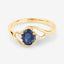 Bague en or jaune 10K avec saphir bleu et diamants de 0,98 carat