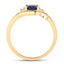 Bague en or jaune 10K avec saphir bleu et diamants de 0,98 carat
