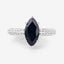 Bague de fiançailles en or blanc 10K avec saphir bleu et diamants de 2,39 carats
