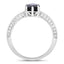 Bague de fiançailles en or blanc 10K avec saphir bleu et diamants de 2,39 carats