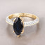 2.39 Carat Blue Sapphire and Diamond 10K Yellow Gold Ring