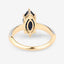 2.39 Carat Blue Sapphire and Diamond 10K Yellow Gold Ring