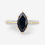 2.39 Carat Blue Sapphire and Diamond 10K Yellow Gold Ring