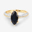 2.39 Carat Blue Sapphire and Diamond 10K Yellow Gold Ring