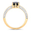 2.39 Carat Blue Sapphire and Diamond 10K Yellow Gold Ring