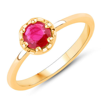 0.50 Carat Genuine Ruby 14K Yellow Gold Engagement Ring