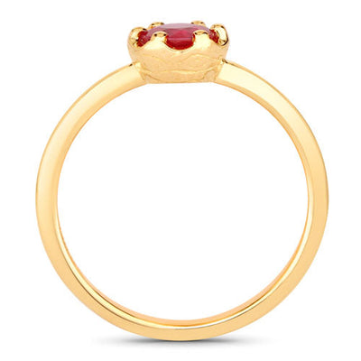 0.50 Carat Genuine Ruby 14K Yellow Gold Engagement Ring