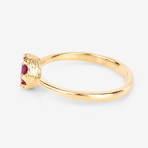 0.50 Carat Genuine Ruby 14K Yellow Gold Engagement Ring