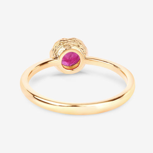 0.50 Carat Genuine Ruby 14K Yellow Gold Engagement Ring