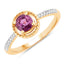Bague de fiançailles en rubis et diamants de 0,92 carat en or jaune 14K