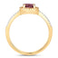 Bague de fiançailles en rubis et diamants de 0,92 carat en or jaune 14K