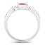 1.00 Carat Ruby and Diamond 14K White Gold Engagement Ring