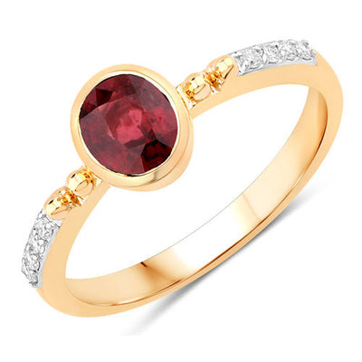 1.00 Carat Ruby and Diamond 14K Yellow Gold Engagement Ring