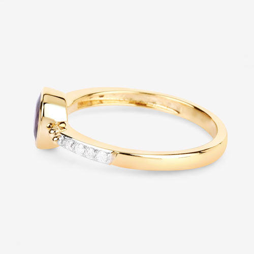 1.00 Carat Ruby and Diamond 14K Yellow Gold Engagement Ring