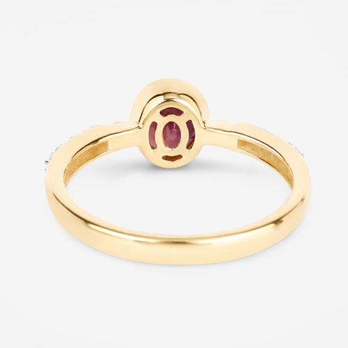 1.00 Carat Ruby and Diamond 14K Yellow Gold Engagement Ring