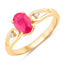 0.95 Carat Ruby and White Diamond 14K Yellow Gold Ring