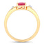 0.95 Carat Ruby and White Diamond 14K Yellow Gold Ring