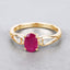 0.95 Carat Ruby and White Diamond 14K Yellow Gold Ring