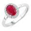 1.06 Carat Ruby and Diamond 14K White Gold Engagement Ring