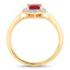 1.06 Carat Ruby and Diamond 14K Yellow Gold Engagement Ring