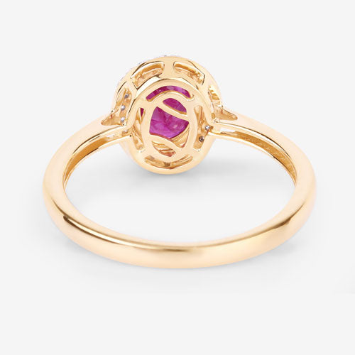 1.06 Carat Ruby and Diamond 14K Yellow Gold Engagement Ring