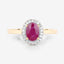 1.06 Carat Ruby and Diamond 14K Yellow Gold Engagement Ring