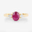 1.22 Carat Genuine Ruby and White Diamond 14K Yellow Gold Ring