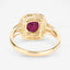 1.67 Carat Ruby and Diamond Halo Ring in 14K Yellow Gold