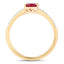Bague de fiançailles en or jaune 14K avec rubis et diamants de 1,43 carat