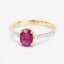 Bague de fiançailles en or jaune 14K avec rubis et diamants de 1,43 carat