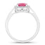 Anillo de Rubí y Diamante Blanco de 1.83 Quilates en Oro Blanco de 14K
