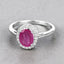 Anillo de Rubí y Diamante Blanco de 1.83 Quilates en Oro Blanco de 14K