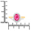 Bague en or jaune 14K avec rubis véritable de 1,83 carat et diamants blancs
