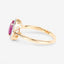 Bague en or jaune 14K avec rubis véritable de 1,83 carat et diamants blancs