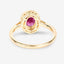 Bague en or jaune 14K avec rubis véritable de 1,83 carat et diamants blancs