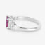 Bague de fiançailles en or blanc 14K avec rubis et diamants de 1,52 carat