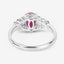 Bague de fiançailles en or blanc 14K avec rubis et diamants de 1,52 carat