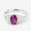 Bague de fiançailles en or blanc 14K avec rubis et diamants de 1,52 carat