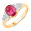 1.52 Carat Ruby and Diamond 14K Yellow Gold Engagement Ring